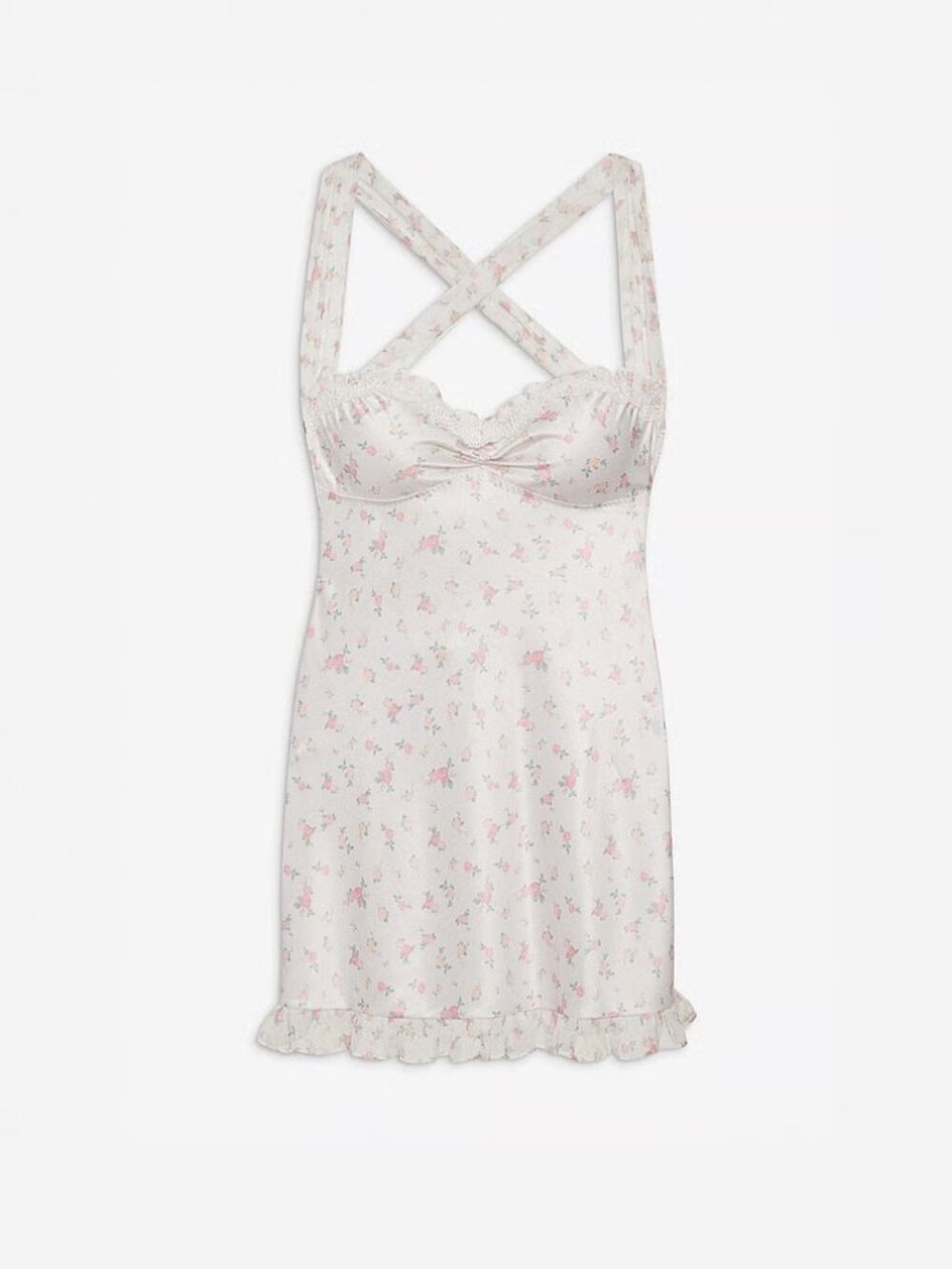 FOR LOVE & LEMONS Sabrina Slip Dress | White / Pink | M | NWT